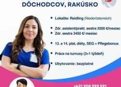 Zdravotná a praktická sestra, zdr.asistent, Rakúsko, plat od 3200 €