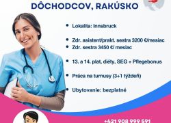 Zdravotná a praktická sestra, zdravotný asistent, Innsbruck, plat od 3200 €
