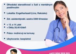 Praktická sestra, zdravotnícky asistent na turnusy na turnusy, Rakúsko